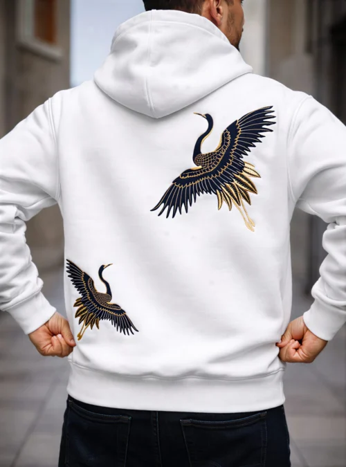 Vue arrière du hoodie OSAR blanc